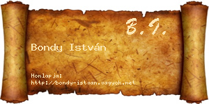 Bondy István névjegykártya