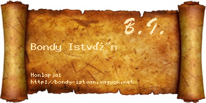Bondy István névjegykártya