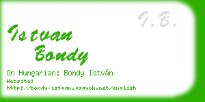 istvan bondy business card